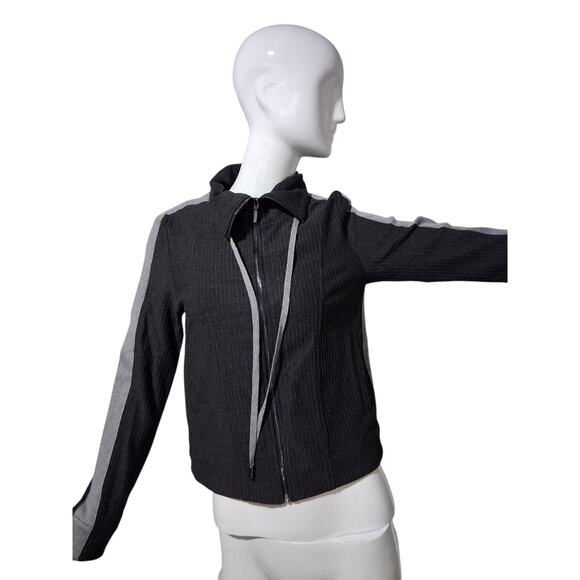 Lysse Quiet Luxury Women's Size XS Ribbed Collard Preppy Activewear Zip Jacket - Picture 7 of 11